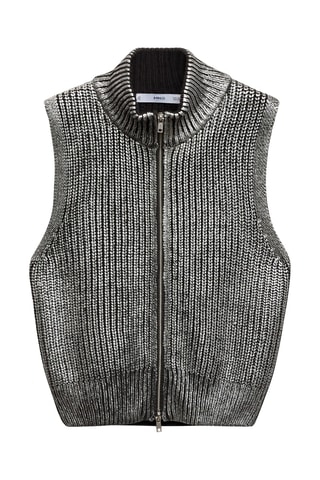 Gilet foil col montant - Argenté