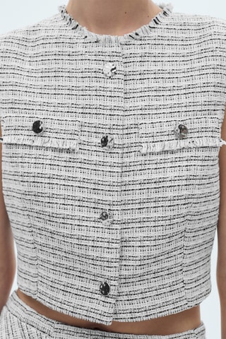 Crop top tweed - Bleu