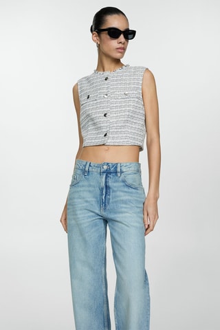 Crop top tweed - Bleu