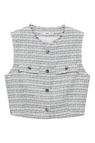 Crop top tweed - Bleu