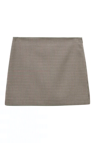 Minijupe pied-de-poule - Marron