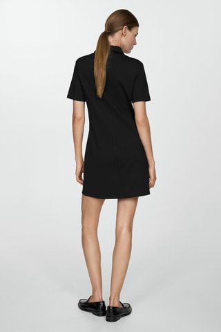 Robe col polo poches - Noir