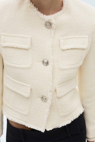 Veste en tweed à poches - Écru
