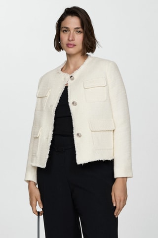 Veste en tweed à poches - Écru