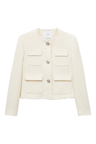 Veste en tweed à poches - Écru