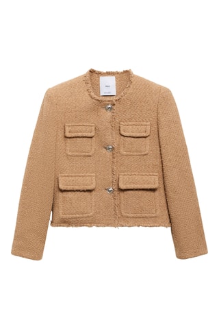 Veste en tweed à poches - Marron