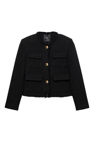Veste en tweed à poches - Noir