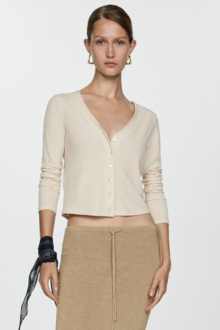 T-shirt Lyocell boutons - Beige