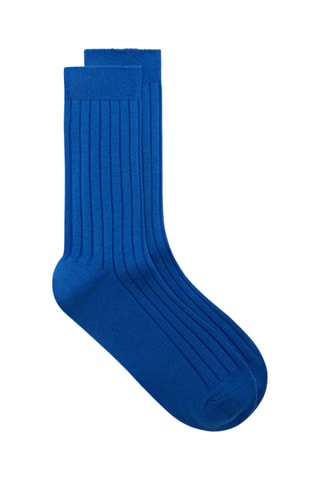 Chaussettes côtelées - Bleu