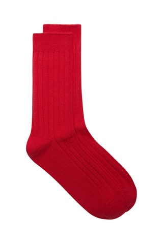 Chaussettes côtelées - Rouge