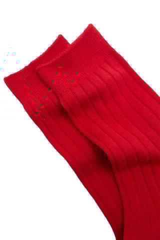 Chaussettes côtelées - Rouge