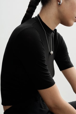 T-shirt manches courtes maille - Noir