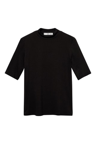 T-shirt manches courtes maille - Noir