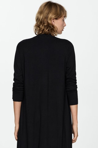 Cardigan long maille fine - Noir