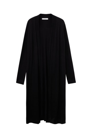 Cardigan long maille fine - Noir