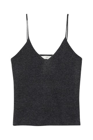 Top maille côtelée - Anthracite