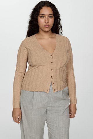 Cardigan maille boutons - Gris clair