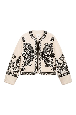 Veste brodée coton - Écru