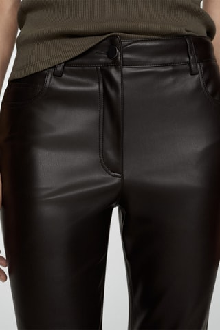 Pantalon flare similicuir - Marron