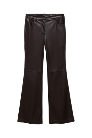 Pantalon flare similicuir - Marron