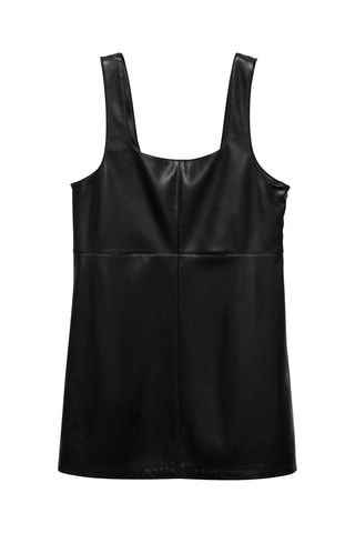 Robe chasuble similicuir - Noir