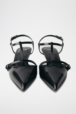 Chaussures cuir talon kitten heel - Noir