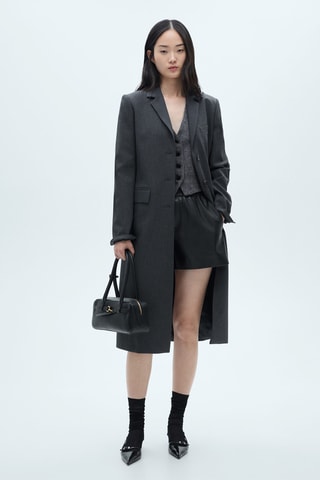 Short similicuir taille élastique - Noir