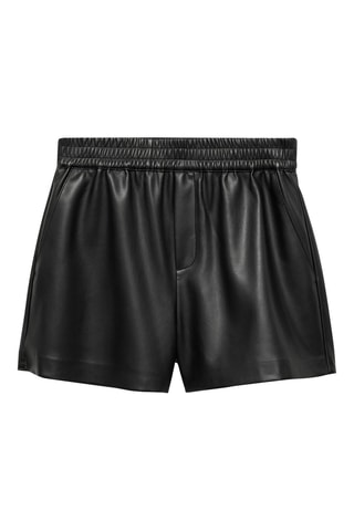Short similicuir taille élastique - Noir