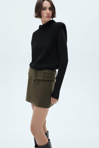 Gilet épaulettes maille - Noir