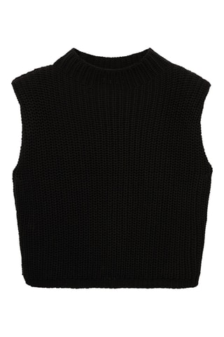 Gilet épaulettes maille - Noir