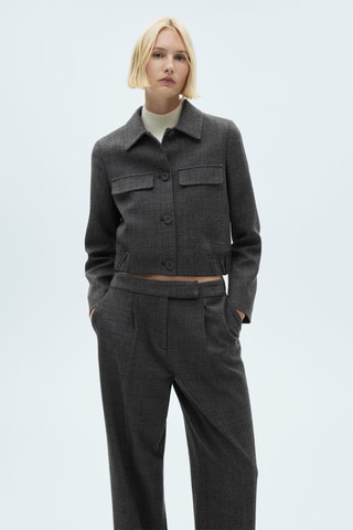 Pantalon droit tweed - Noir