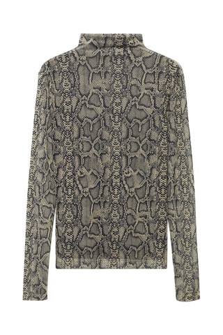 T-shirt serpent col montant - Gris
