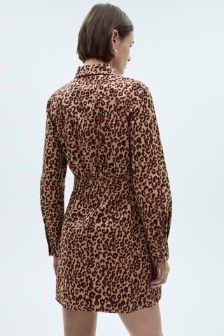 Robe chemisier léopard - Marron
