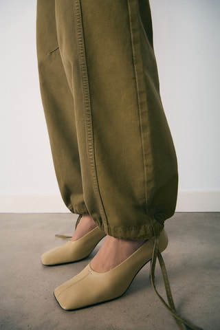 Chaussures 100 % cuir bout carré - Marron