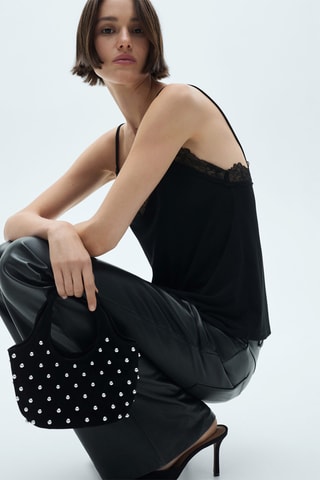 Top fluide dentelle - Noir