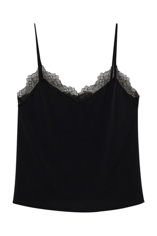 Top fluide dentelle - Noir
