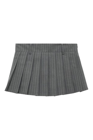 Jupe short plissée rayures tennis - Gris foncé chiné