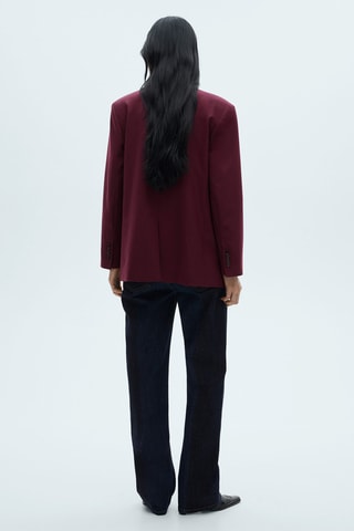 Blazer laine épaules prononcées - Bordeaux
