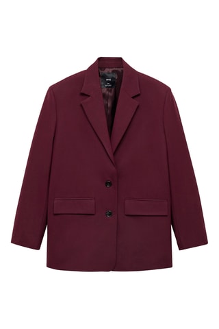 Blazer laine épaules prononcées - Bordeaux