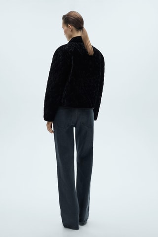 Veste matelassée réversible velours - Noir