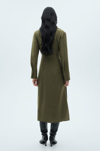 Robe chemisier croisée - Vert