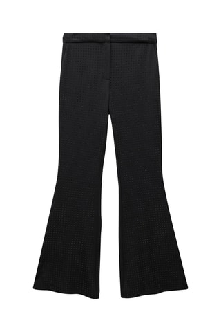 Pantalon évasé strass - Noir