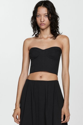 Crop top bustier - Noir
