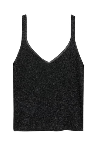 Top maille Lurex - Noir