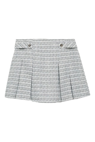 Minijupe tweed boutons - Bleu