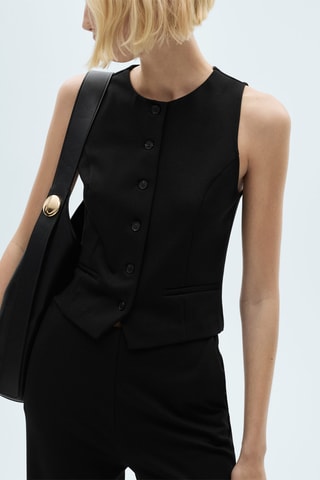 Gilet maille point de Rome - Noir