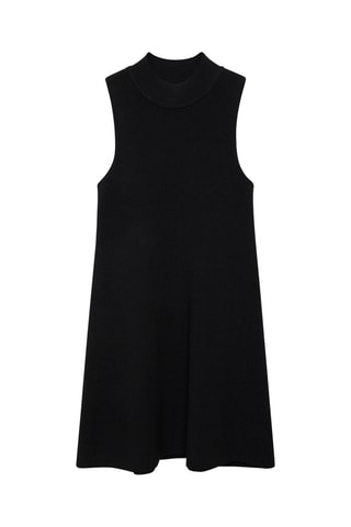 Robe maille col montant - Noir