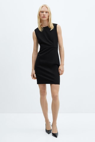 Robe sans manches maille point de Rome - Noir
