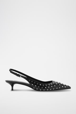 Chaussures cloutées ouvertes à l'arrière - Noir