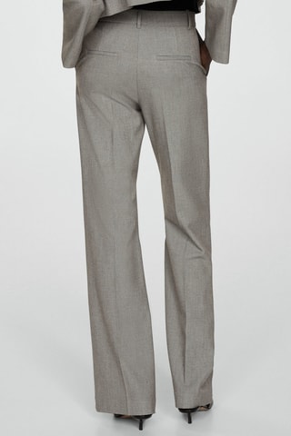 Pantalon évasé taille haute - Gris clair chiné